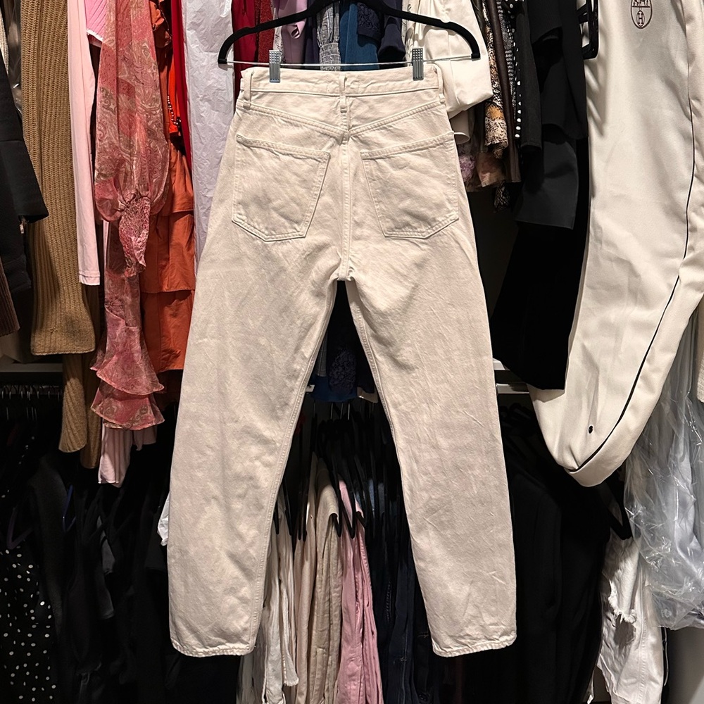 Agolde 90’s Pinch Waist High Rise Straight Jeans Ivory 25 - Picture 5 of 9